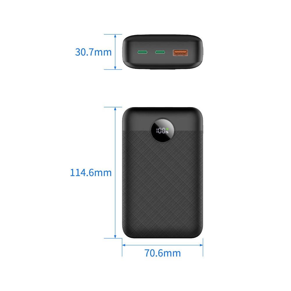 USB C Fast Phone Charging Power Bank With LED Screen